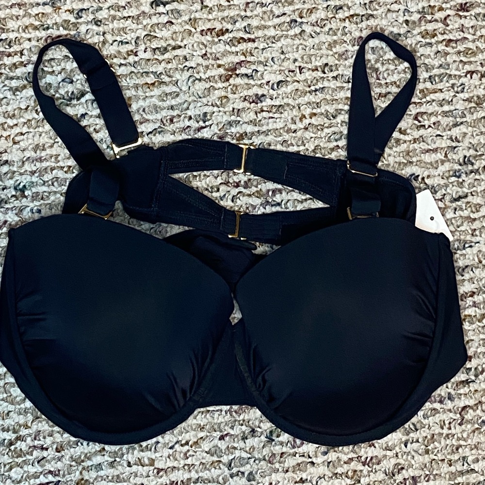 20W Black Bikini Top with removable straps